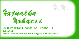 hajnalka mohacsi business card